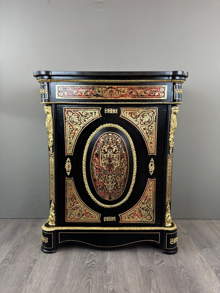 Meuble Boulle En Marqueterie Et Bronze Doré Napoléon III, XIXe Siècle-photo-6