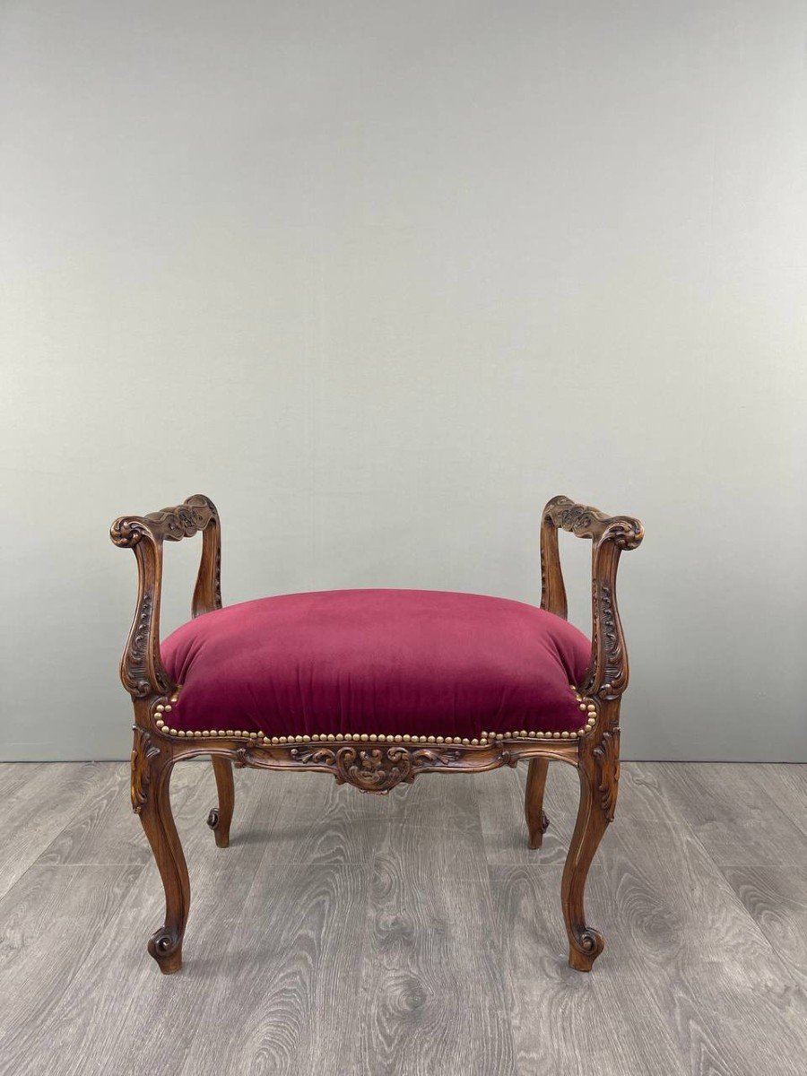 Louis XV Style Chair And Footstool Set, 19th Century -photo-1