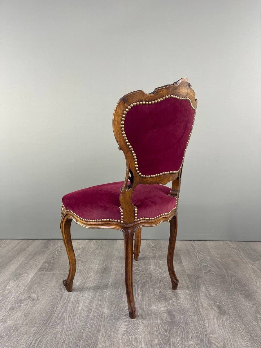 Louis XV Style Chair And Footstool Set, 19th Century -photo-7