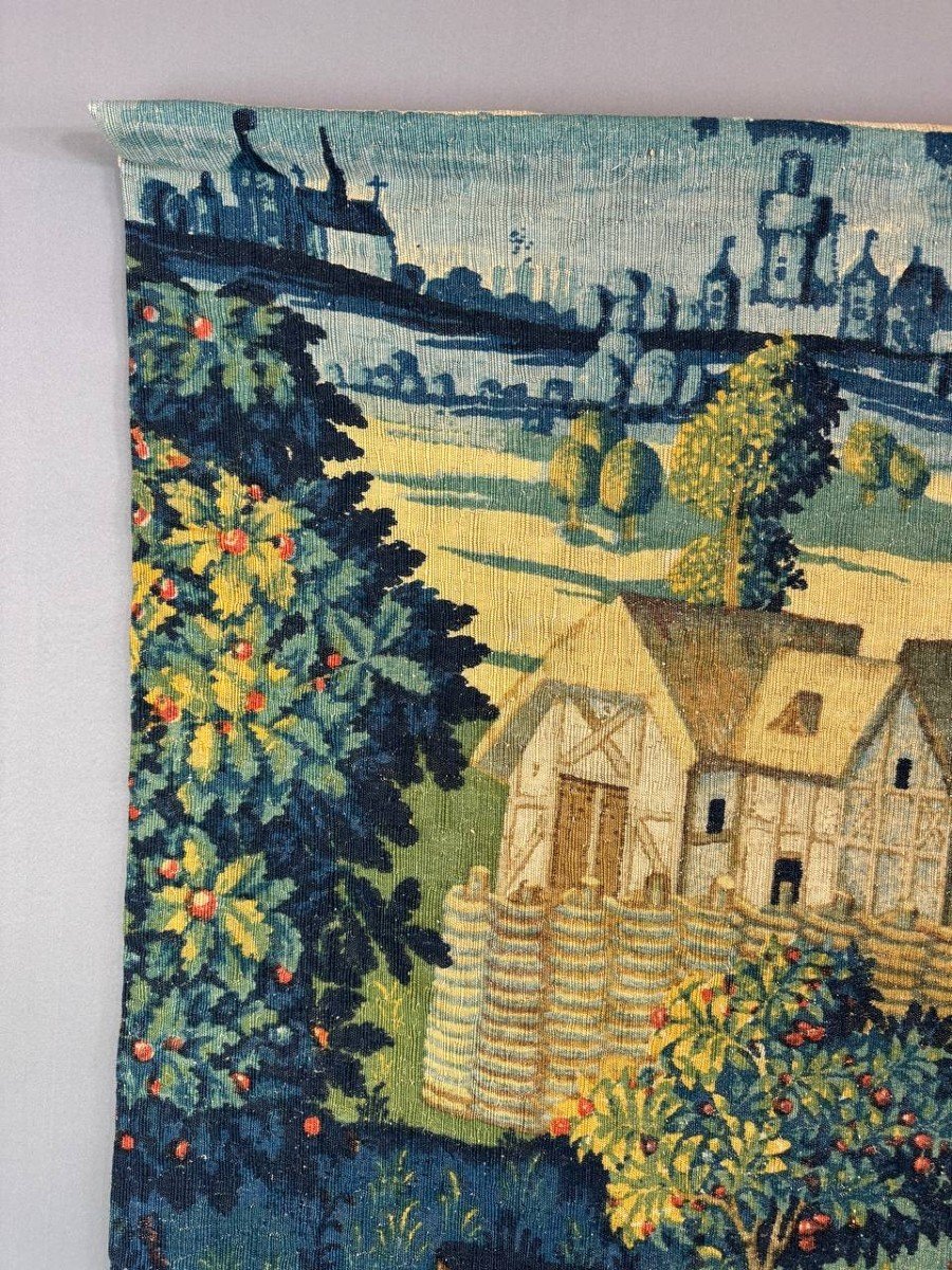 Pastoral Scene Wall Tapestry, 19th Century -photo-3