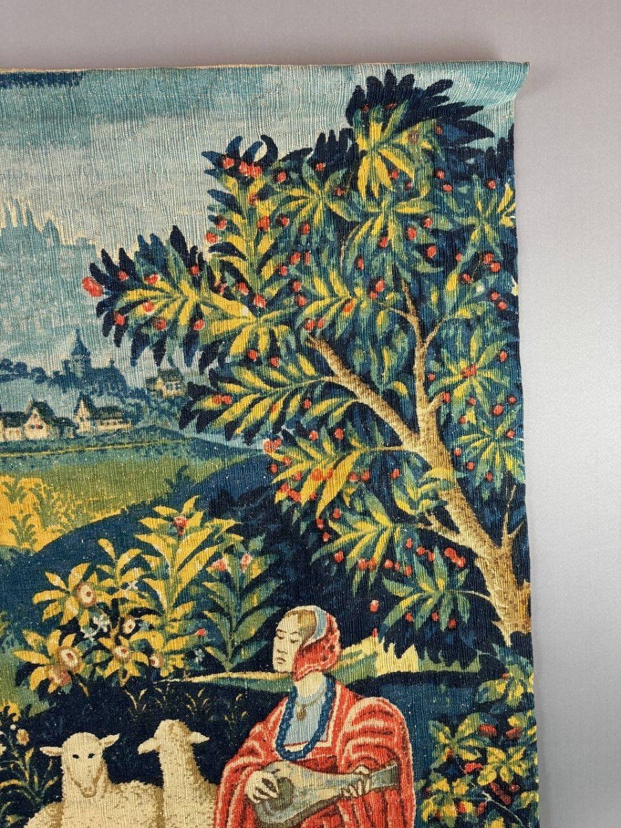 Pastoral Scene Wall Tapestry, 19th Century -photo-7