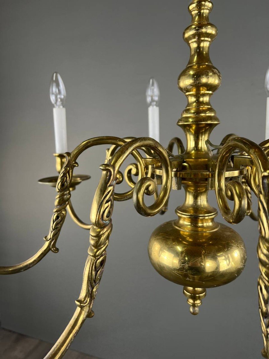 Classic Style Gilded Brass Chandelier, 20th Century-photo-2