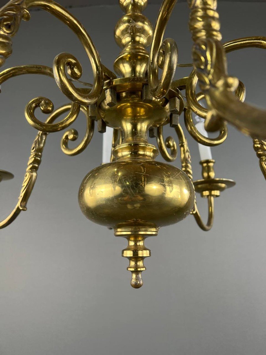 Classic Style Gilded Brass Chandelier, 20th Century-photo-4