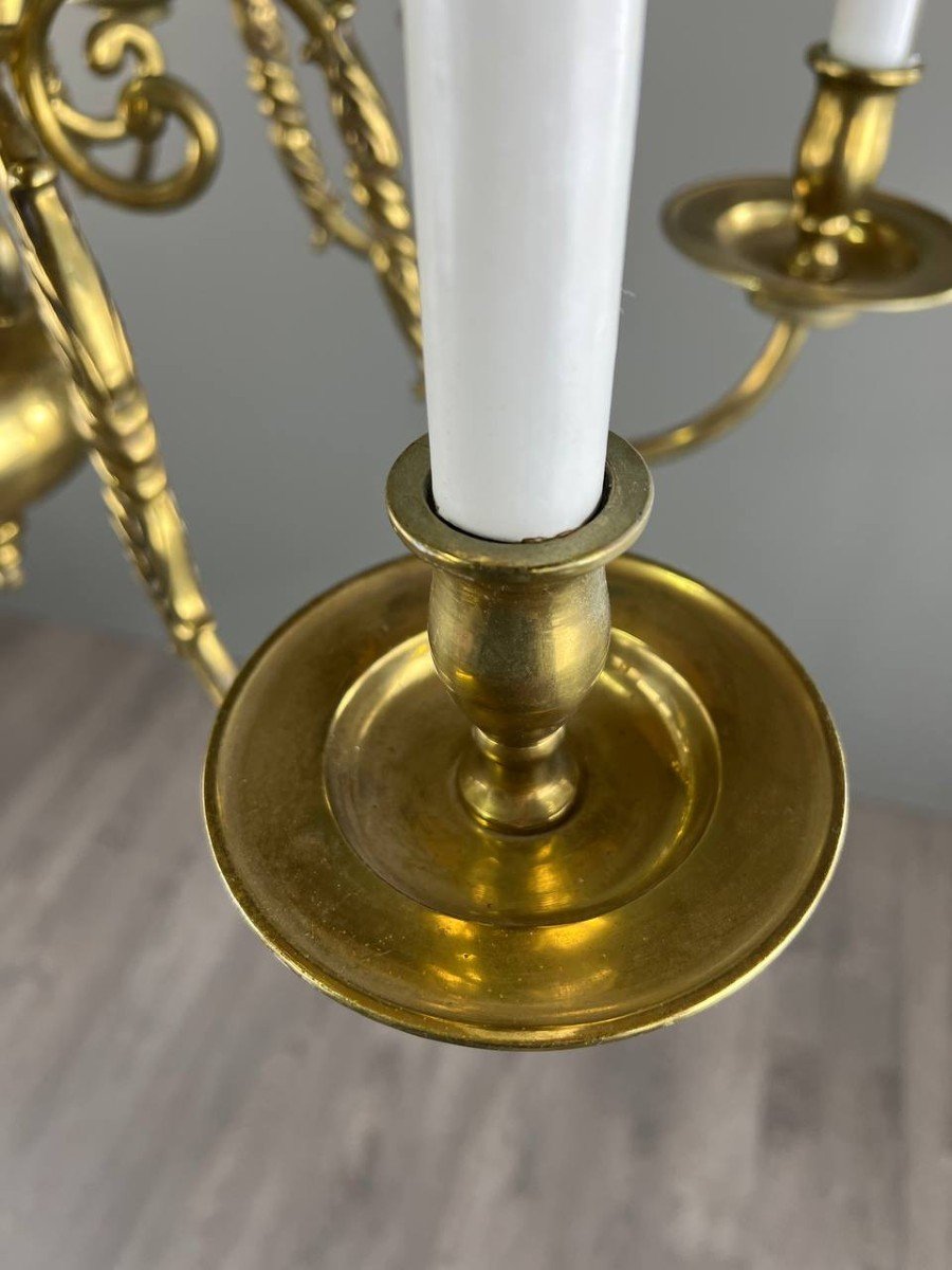 Classic Style Gilded Brass Chandelier, 20th Century-photo-5