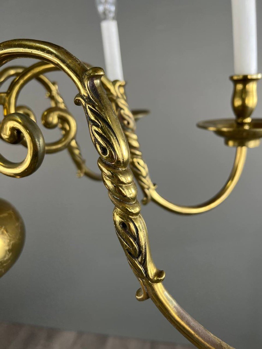 Classic Style Gilded Brass Chandelier, 20th Century-photo-6