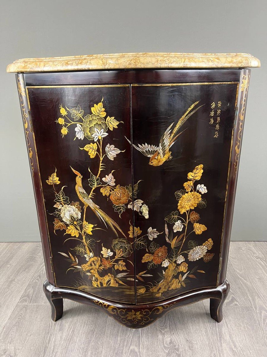 Chinese Lacquer Corner Cabinet, Early 20th Century-photo-4