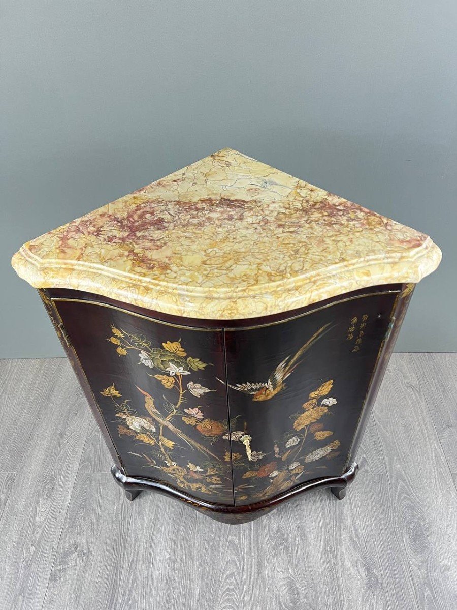 Chinese Lacquer Corner Cabinet, Early 20th Century-photo-2