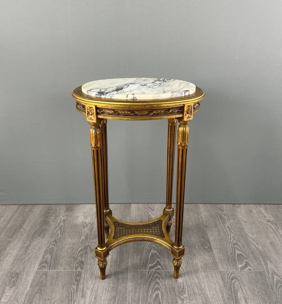 Table D’appoint , Guéridon De Style Louis XVI, Fin XIXe Siècle.