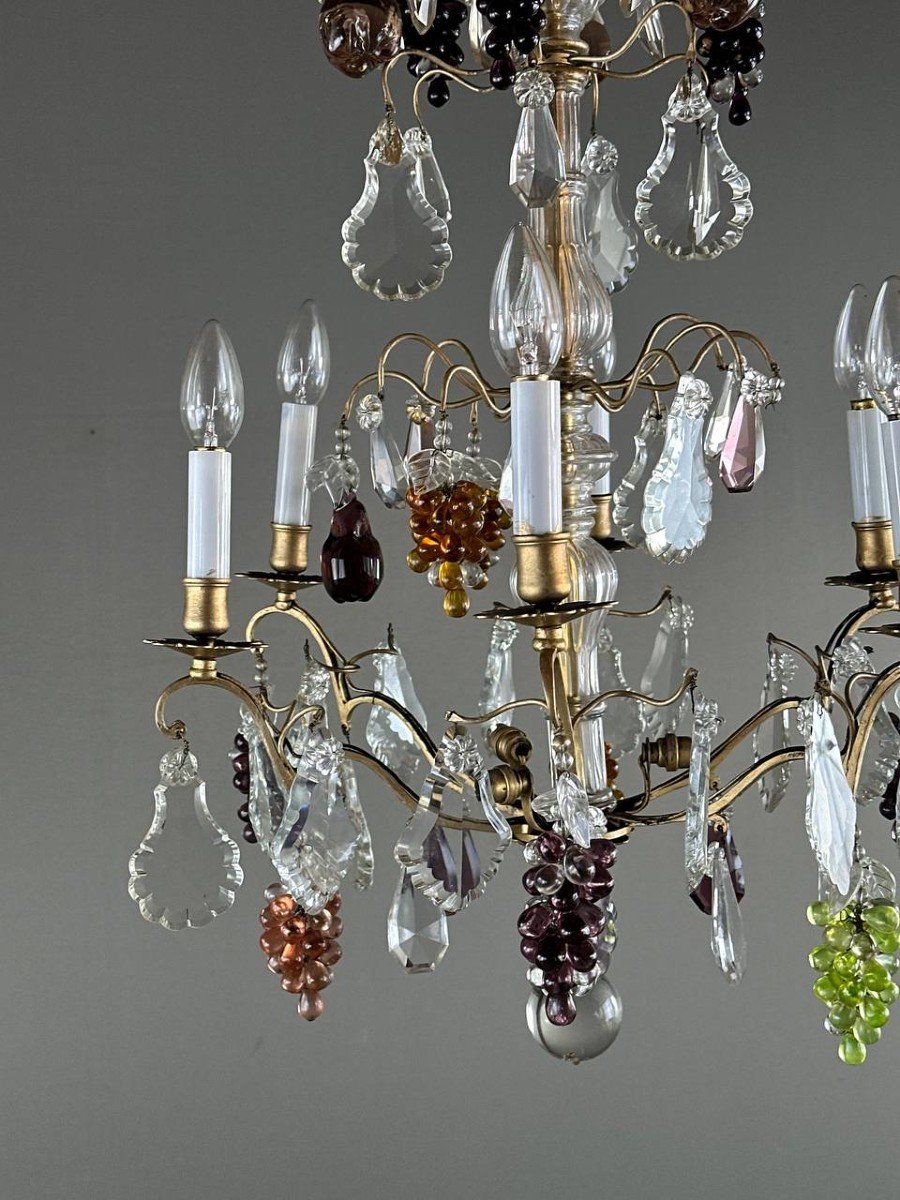 Crystal Chandelier With Tassels, Early 20th Century-photo-3