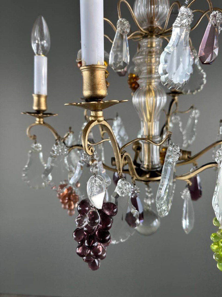 Crystal Chandelier With Tassels, Early 20th Century-photo-4