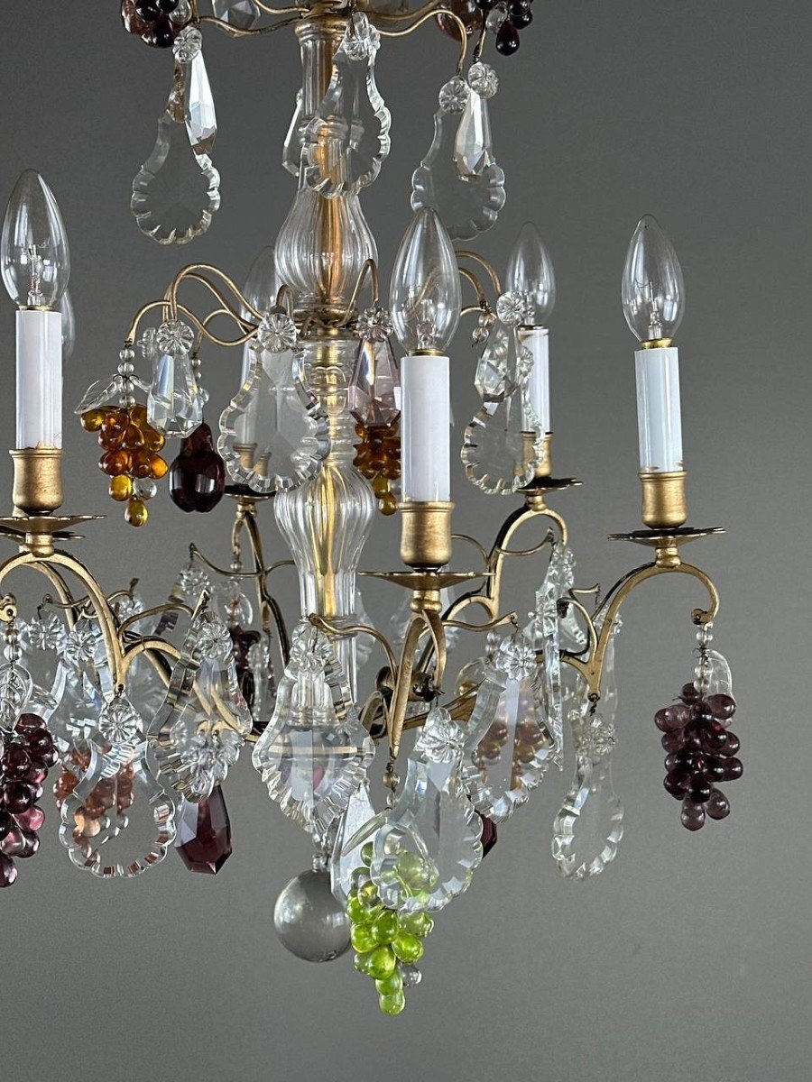 Crystal Chandelier With Tassels, Early 20th Century-photo-2