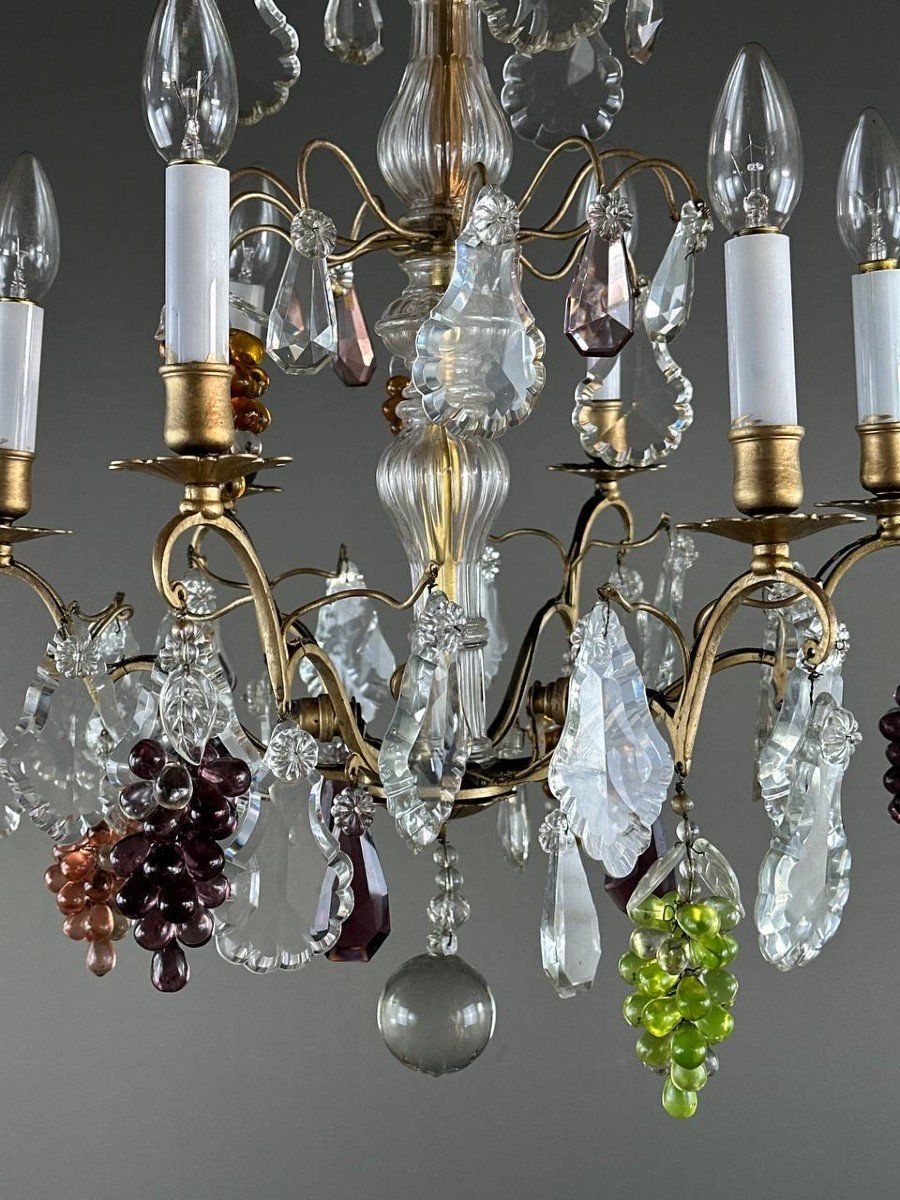 Crystal Chandelier With Tassels, Early 20th Century-photo-4