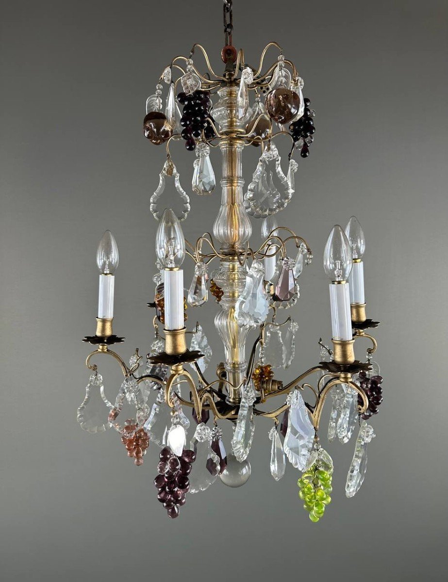 Crystal Chandelier With Tassels, Early 20th Century-photo-5