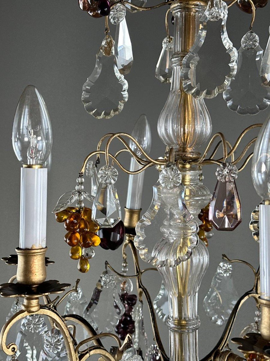 Crystal Chandelier With Tassels, Early 20th Century-photo-7