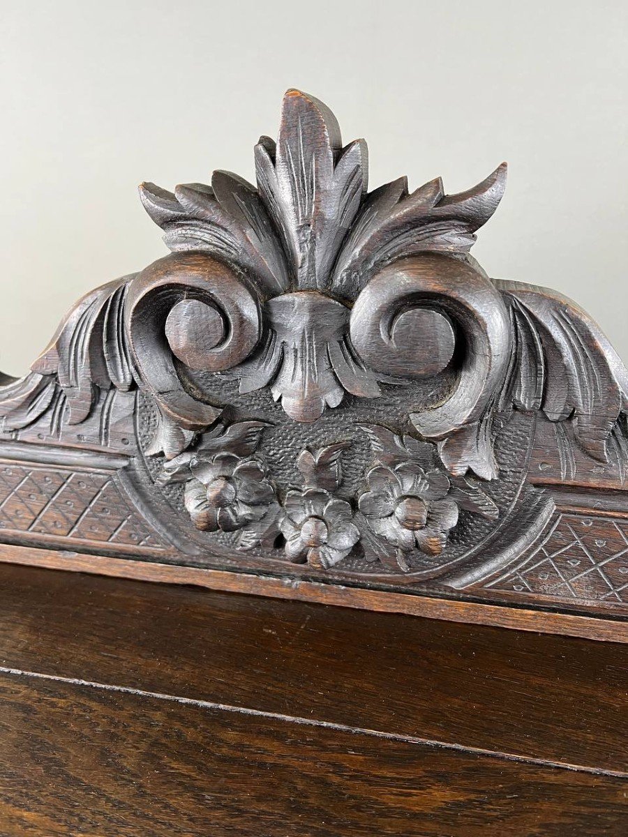 Carved Oak Desk, Renaissance Style, 19th Century-photo-4