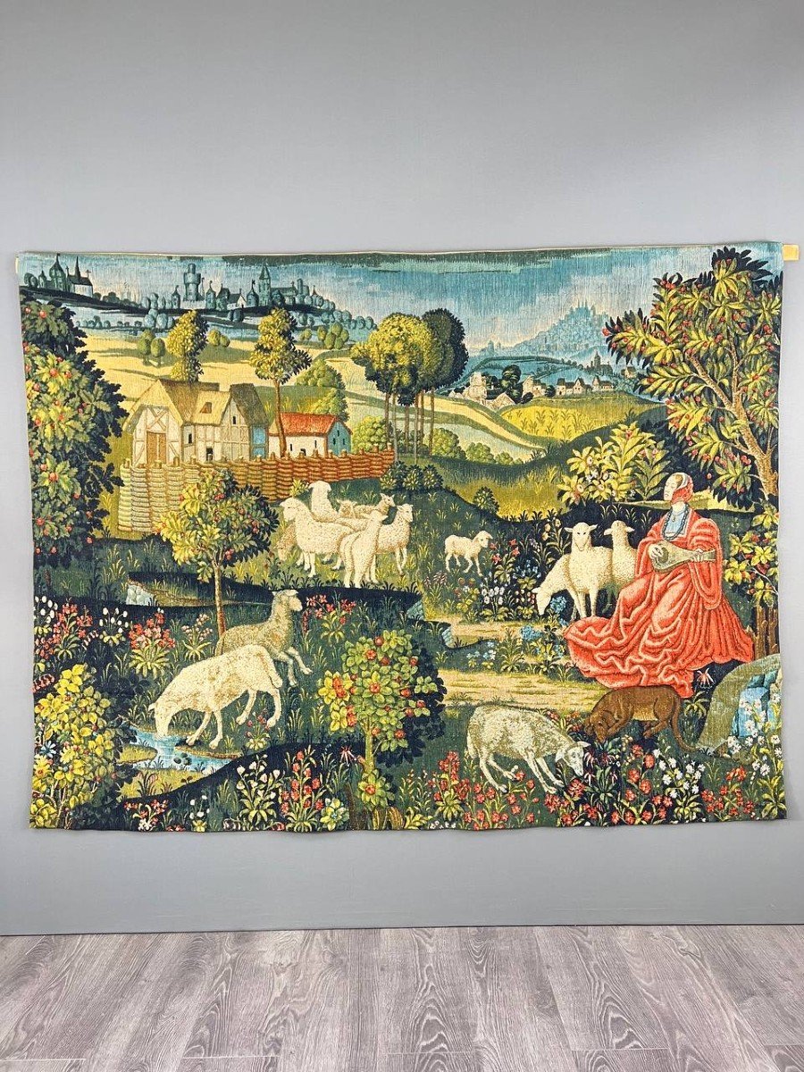 Aubusson Tapestry “concert Champêtre”, Maison Robert Four, 20th Century-photo-2