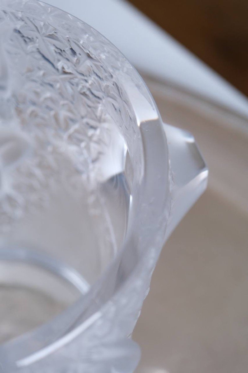 Champagne Bucket “ganymede” Crystal Vase By Lalique, 20th Century -photo-2