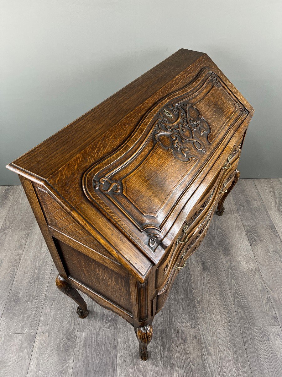 Carved Wooden Secretary, Louis XV Style, Early 20th Century-photo-2