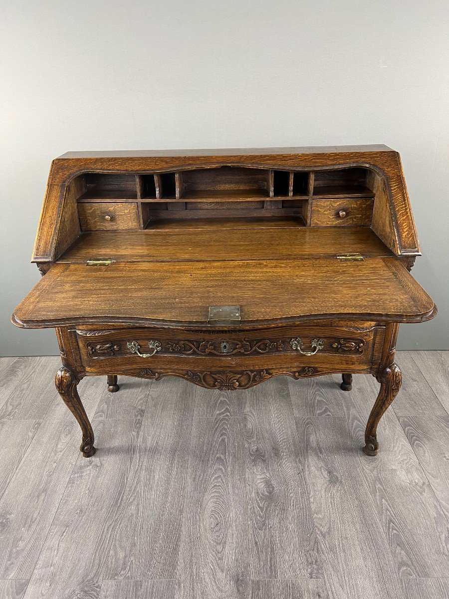 Carved Wooden Secretary, Louis XV Style, Early 20th Century-photo-3