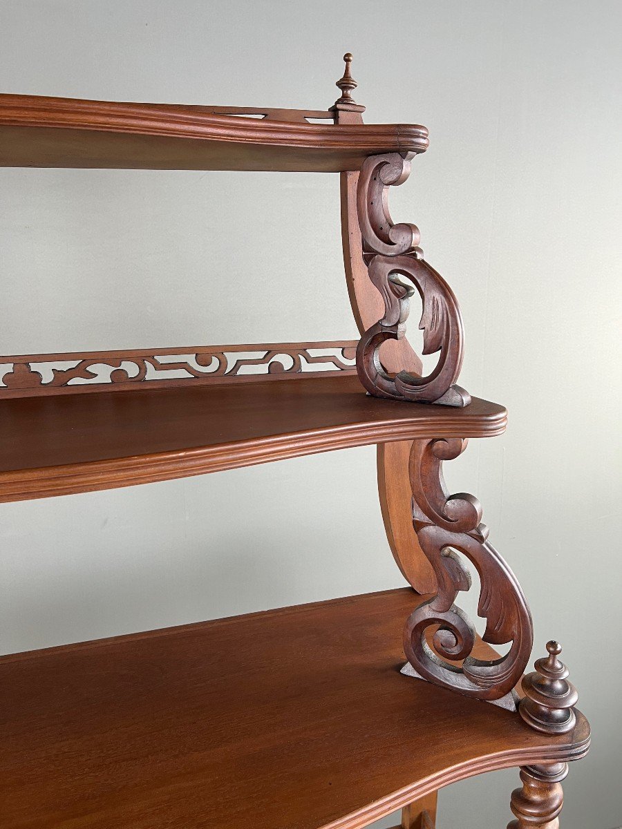 Large Carved Mahogany Shelf, 19th Century-photo-2