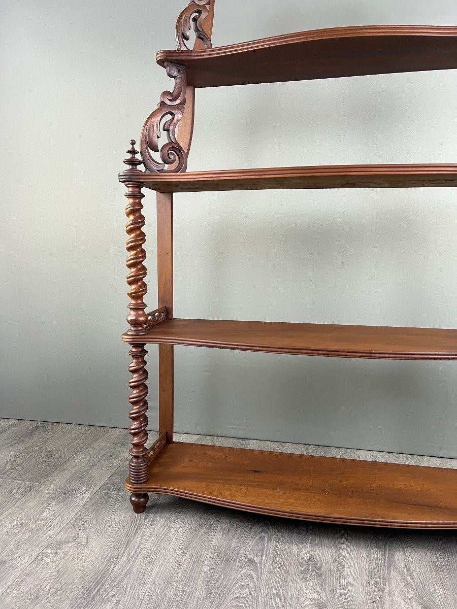 Large Carved Mahogany Shelf, 19th Century-photo-4