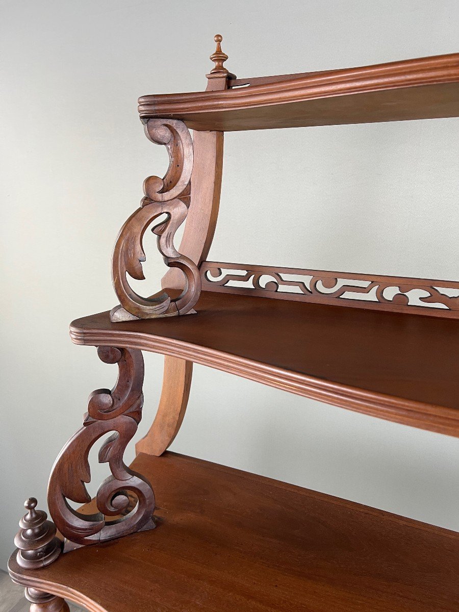 Large Carved Mahogany Shelf, 19th Century-photo-1