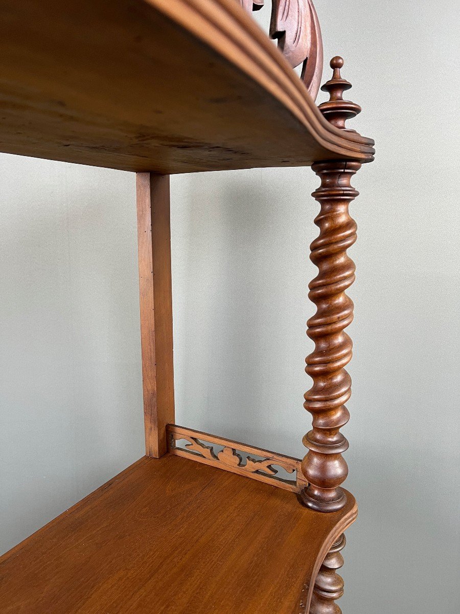 Large Carved Mahogany Shelf, 19th Century-photo-3