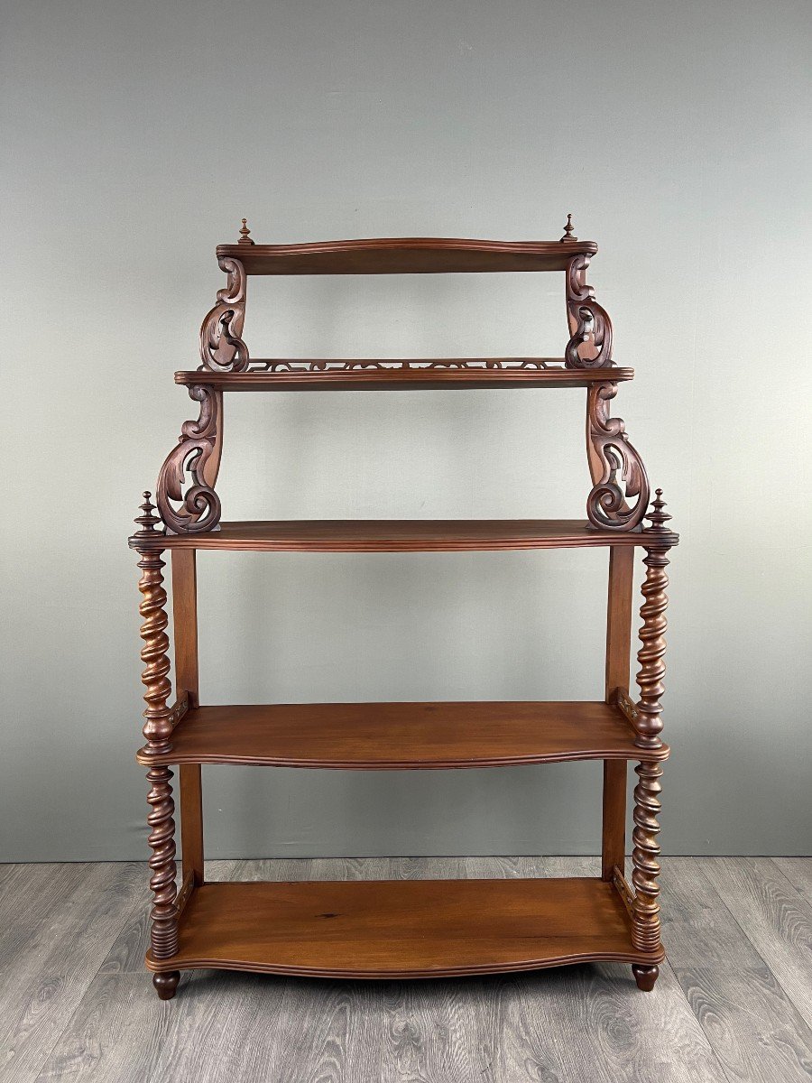 Large Carved Mahogany Shelf, 19th Century