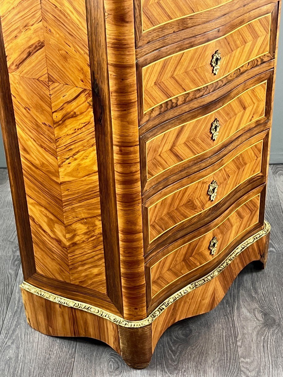 Louis XV Style Marquetry Drop-leaf Secretary, 19th Century -photo-5