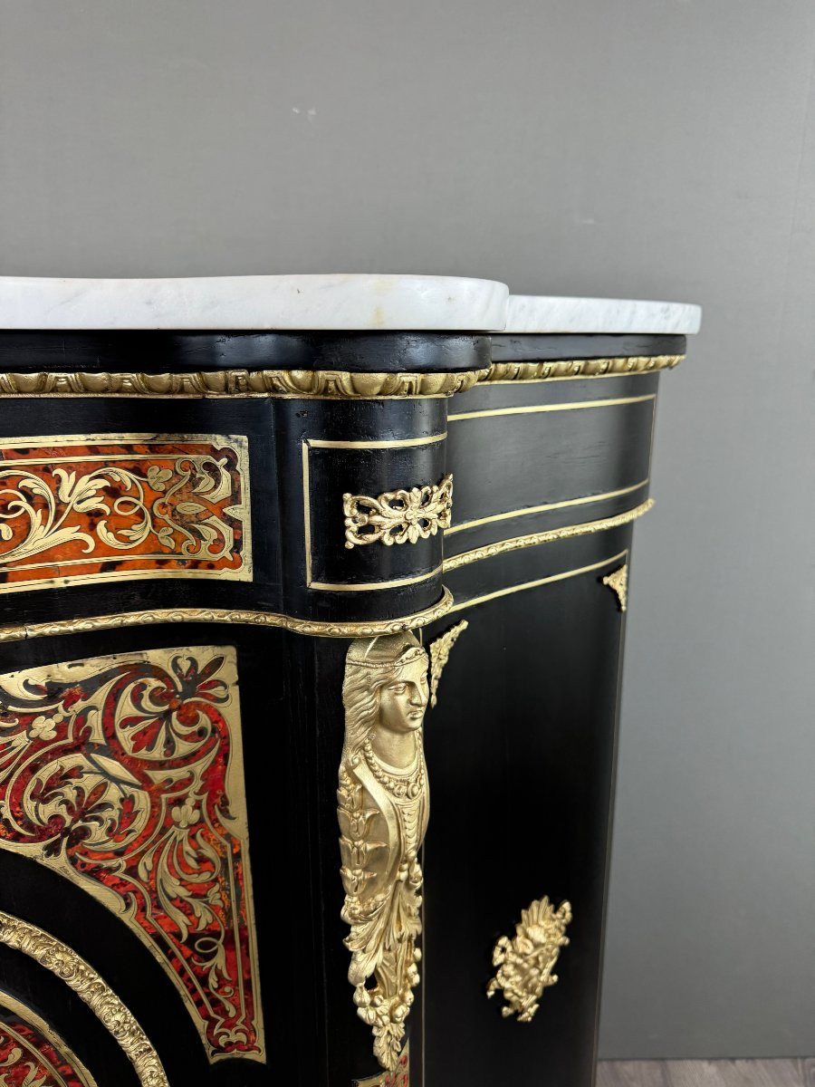 Boulle Style Cabinet, Napoleon III Period-photo-2