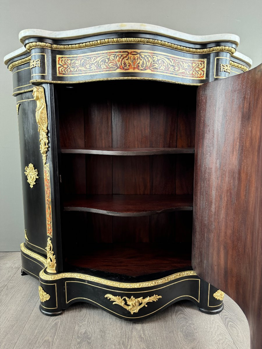 Boulle Style Cabinet, Napoleon III Period-photo-3