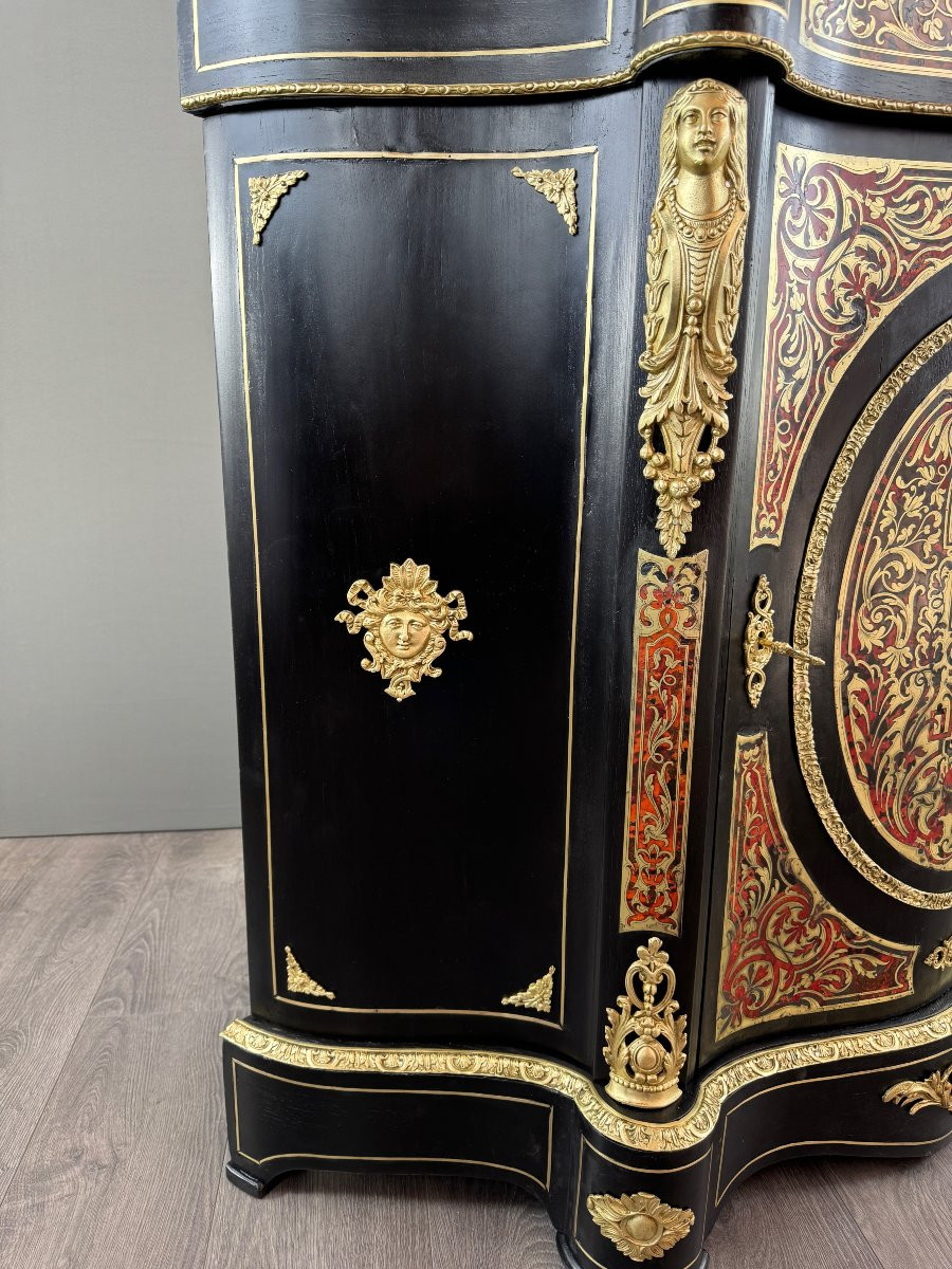 Boulle Style Cabinet, Napoleon III Period-photo-4