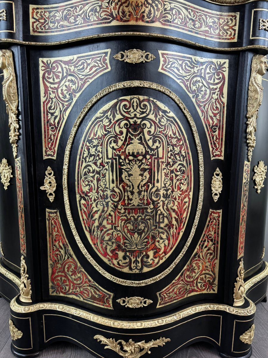 Boulle Style Cabinet, Napoleon III Period-photo-6