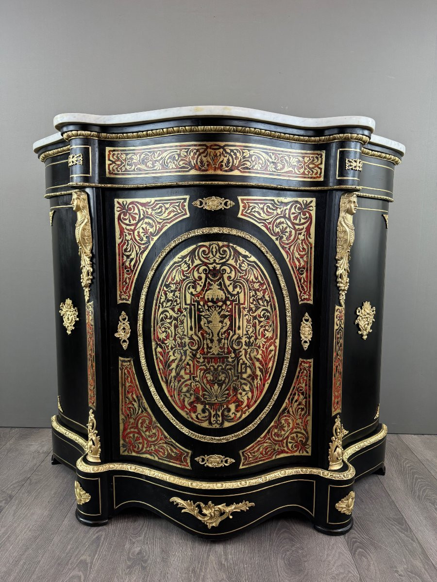 Boulle Style Cabinet, Napoleon III Period-photo-7