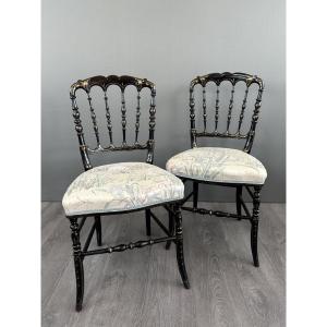 Pair Of Napoleon III Chairs, 19th Century 