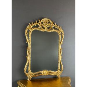 Miroir En Bois Doré Style Louis XV, XXe Siècle 