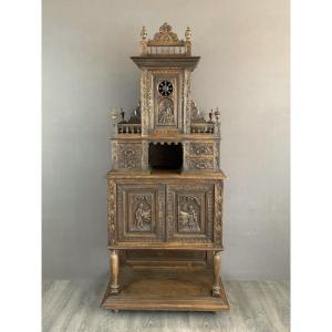 Breton Buffet In Carved Wood 19th Century