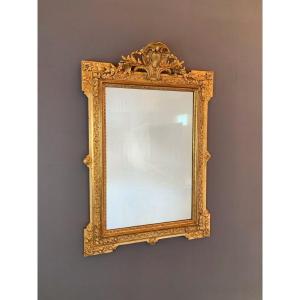 Miroir Doré En Bois Sculpté Style Louis XVI, XIXe Siècle 