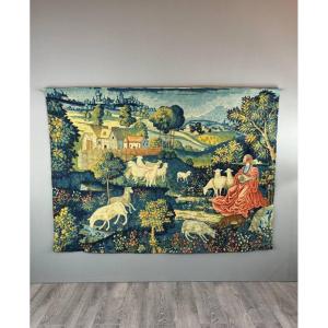 Pastoral Scene Wall Tapestry, 19th Century 