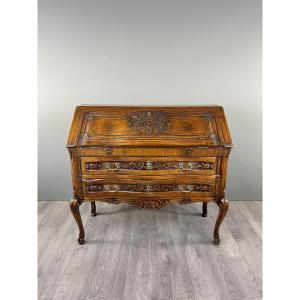 Carved Wooden Secretary, Louis XV Style, Early 20th Century