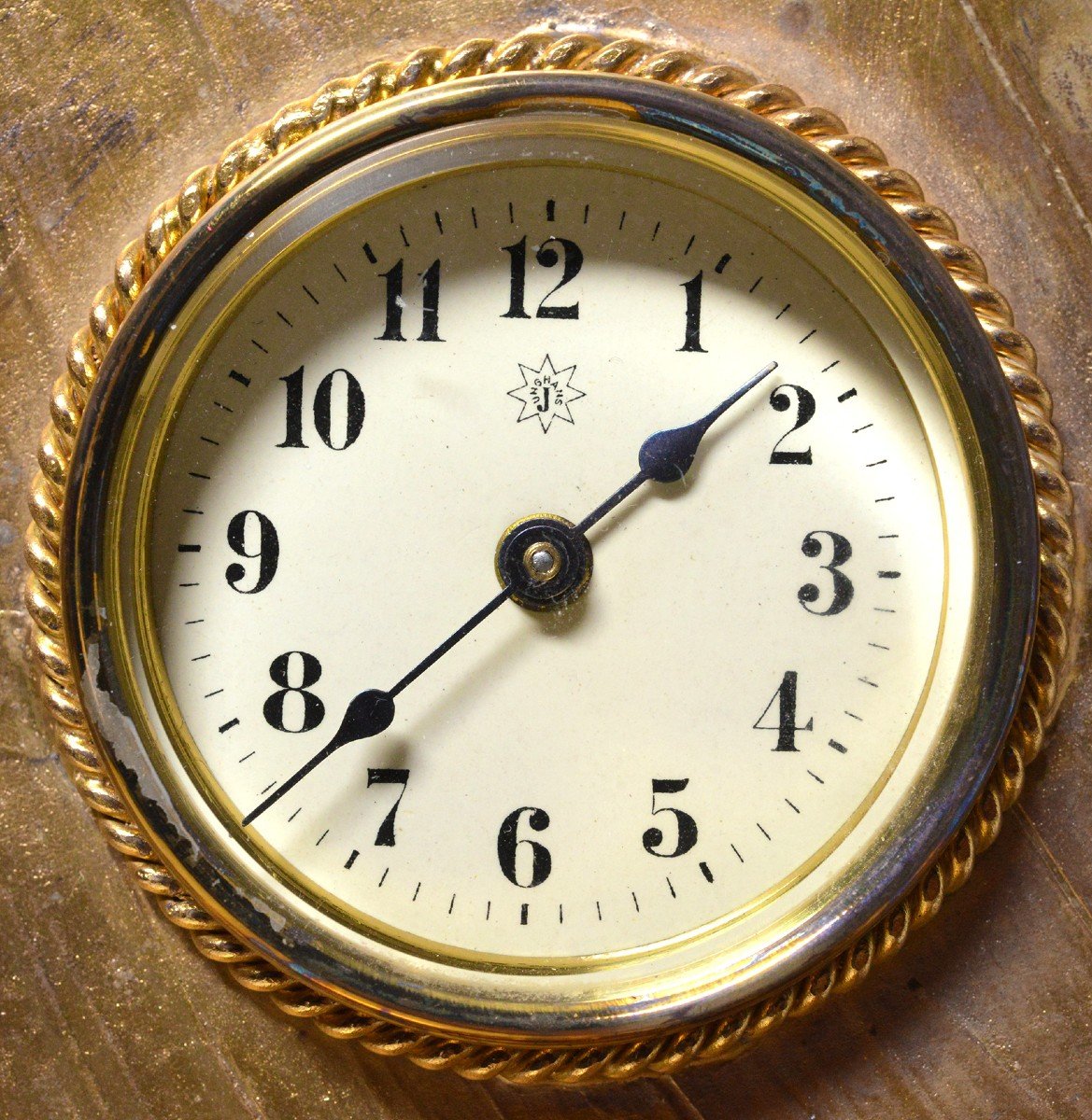 Unique German Junghans Antique Clock Marine Sailing Yacht Gilt Brass Ca 1920-photo-3