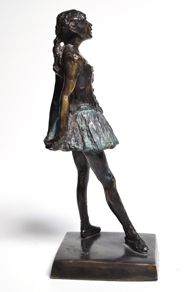 Bronze Patinated Figurine Little Dancer Of Fourteen Years By Degas 20th Century-photo-2