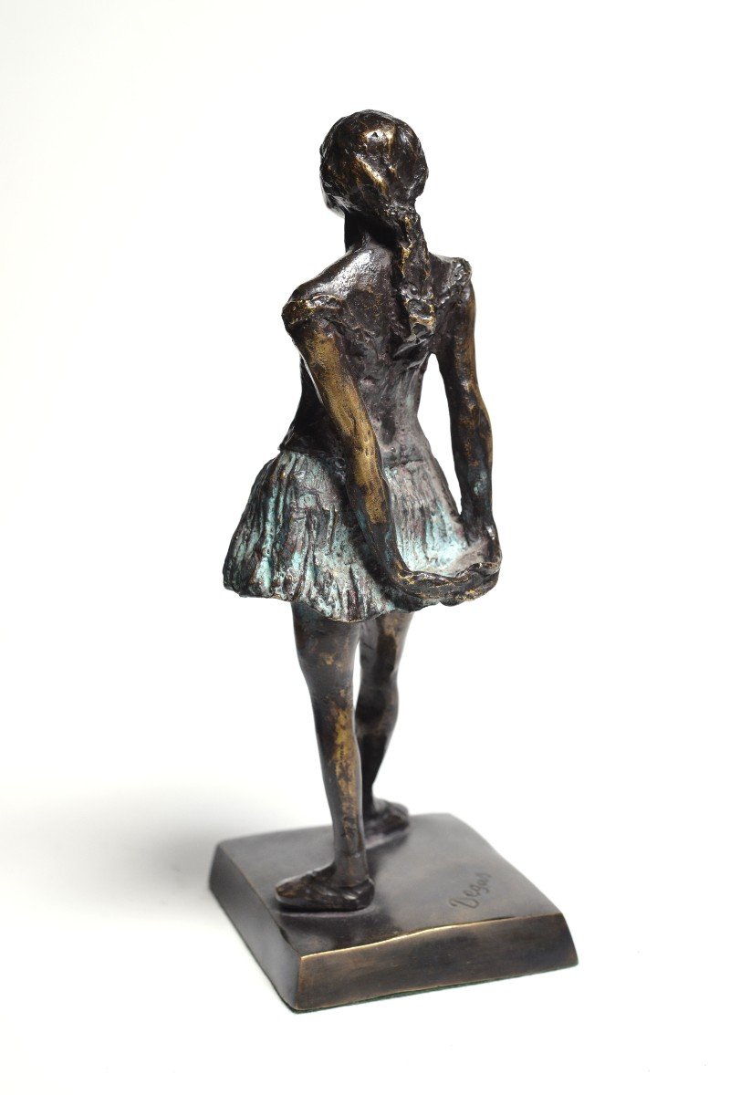 Bronze Patinated Figurine Little Dancer Of Fourteen Years By Degas 20th Century-photo-4