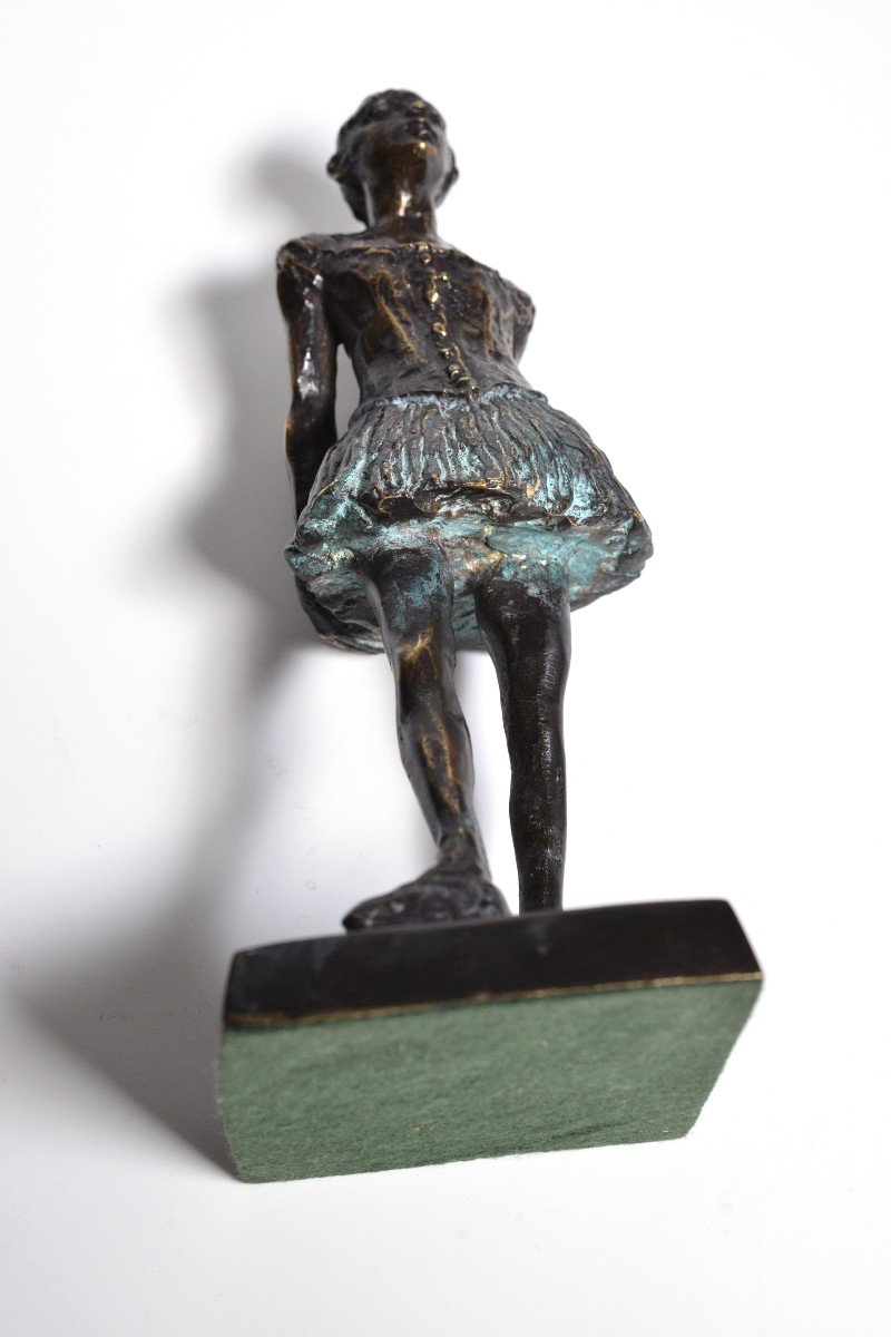 Bronze Patinated Figurine Little Dancer Of Fourteen Years By Degas 20th Century-photo-4