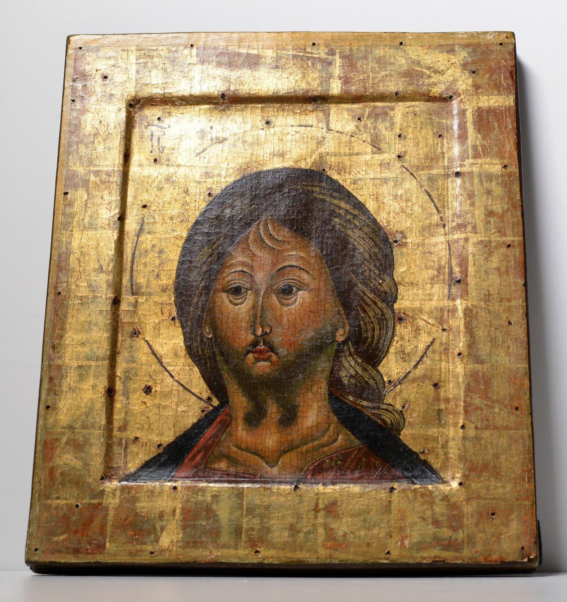 Russian Tempera Icon Unusual Depiction Of Jesus Christ 19th Century -photo-3