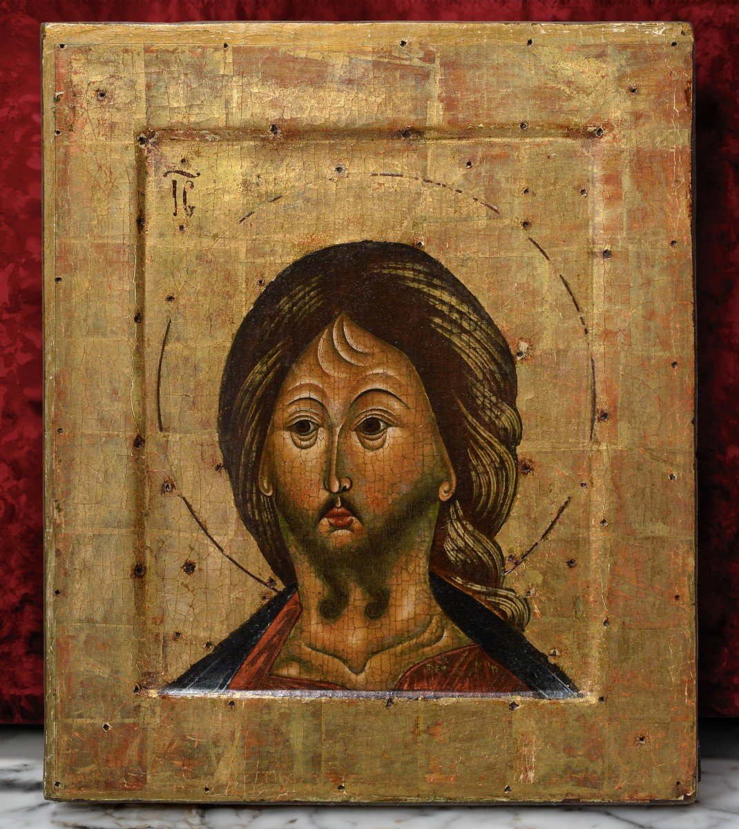 Russian Tempera Icon Unusual Depiction Of Jesus Christ 19th Century 