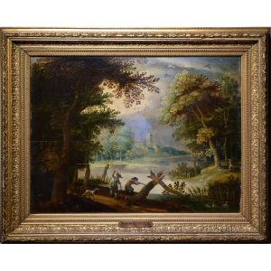 Animal Scene Duck Hunting With Dogs 18th Century Swedish Master By Philip Korn
