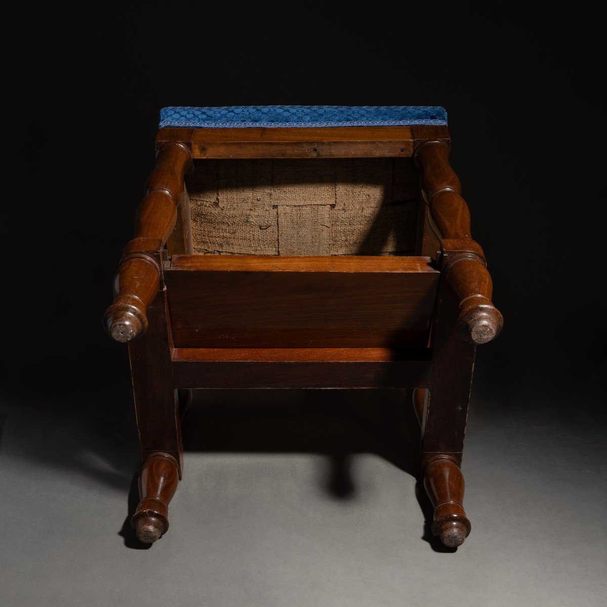 Balny Jeune - System Library Stool Circa 1810 - Mahogany And Silk Velvet-photo-4