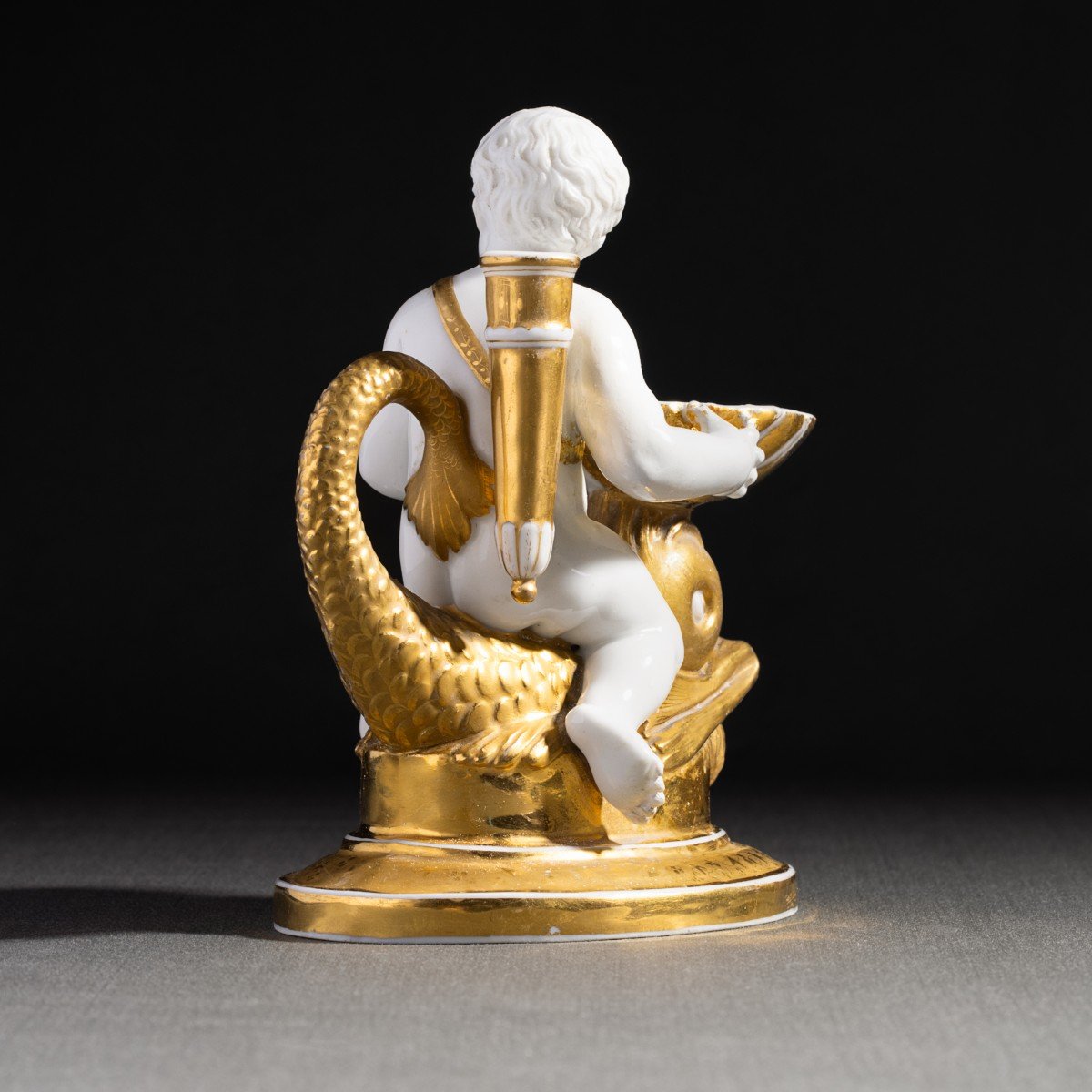 Gardner à Moscou - encrier  en porcelaine - enfant chevauchant un dauphin, vers 1820-photo-5