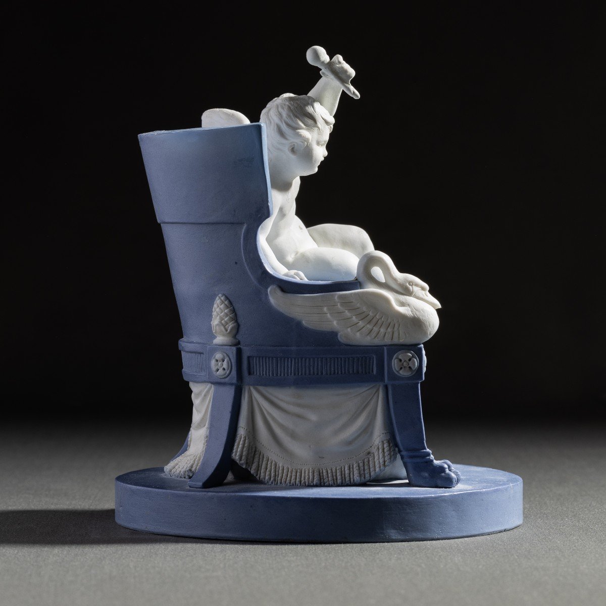 Manufacture Royale de Sèvres - "l'amour à la dentelle", rare groupe en biscuit façon Wedgwood -photo-3